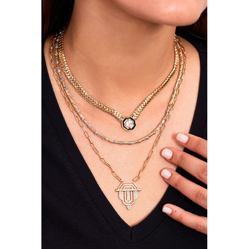 Fashion, accesorii si bijuterii - Femei - Bijuterii femei - Coliere femei - Colier metal Heliophilia, metal, auriu, 410ELK1769 - Infinity.ro