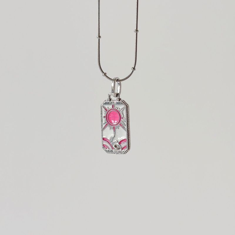 Fashion, accesorii si bijuterii - Femei - Bijuterii femei - Coliere femei - Colier oțel Heliophilia, oțel inoxidabil, 45 cm, argintiu/roz, 426OPL1350 - Infinity.ro