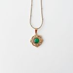Fashion, accesorii si bijuterii - Femei - Bijuterii femei - Coliere femei - Colier oțel Heliophilia, oțel inoxidabil, 45 cm, auriu/verde, 426OPL1336 - Infinity.ro