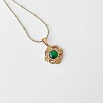 Fashion, accesorii si bijuterii - Femei - Bijuterii femei - Coliere femei - Colier oțel Heliophilia, oțel inoxidabil, 45 cm, auriu/verde, 426OPL1336 - Infinity.ro