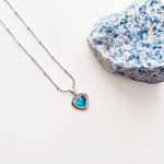 Fashion, accesorii si bijuterii - Femei - Bijuterii femei - Coliere femei - Colier oțel Heliophilia, oțel inoxidabil, 45 cm, argintiu/aqua, 426OPL1291 - Infinity.ro