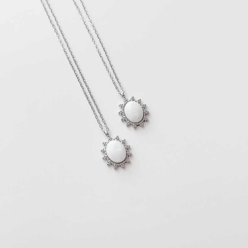Fashion, accesorii si bijuterii - Femei - Bijuterii femei - Coliere femei - Colier oțel Heliophilia, oțel inoxidabil, 45 cm, argintiu/alb, 426OPL1288 - Infinity.ro