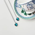 Fashion, accesorii si bijuterii - Femei - Bijuterii femei - Coliere femei - Colier oțel Heliophilia, oțel inoxidabil, 45 cm, turcoaz/argintiu, 426OPL1274 - Infinity.ro