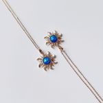 Fashion, accesorii si bijuterii - Femei - Bijuterii femei - Coliere femei - Colier oțel Heliophilia, oțel inoxidabil, 45 cm, auriu/albastru, 426OPL1258 - Infinity.ro