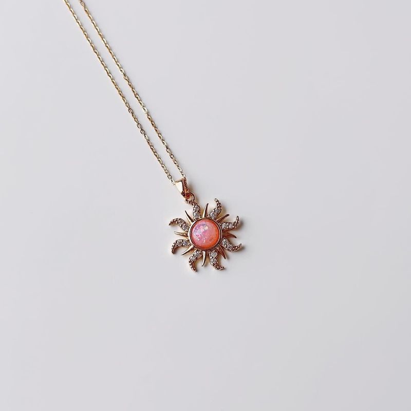 Fashion, accesorii si bijuterii - Femei - Bijuterii femei - Coliere femei - Colier oțel Heliophilia, oțel inoxidabil, 45 cm, auriu/roz, 426OPL1256 - Infinity.ro