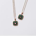 Fashion, accesorii si bijuterii - Femei - Bijuterii femei - Coliere femei - Colier oțel Heliophilia, oțel inoxidabil, 45 cm, auriu/verde, 426OPL1246 - Infinity.ro
