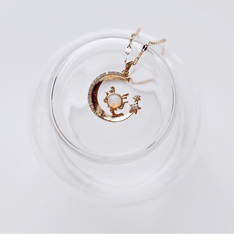Fashion, accesorii si bijuterii - Femei - Bijuterii femei - Coliere femei - Colier oțel Heliophilia, oțel inoxidabil, 45 cm, auriu/alb, 426OPL1250 - Infinity.ro
