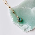 Fashion, accesorii si bijuterii - Femei - Bijuterii femei - Coliere femei - Colier oțel Heliophilia, oțel inoxidabil, 45 cm, auriu/verde, 426OPL1249 - Infinity.ro