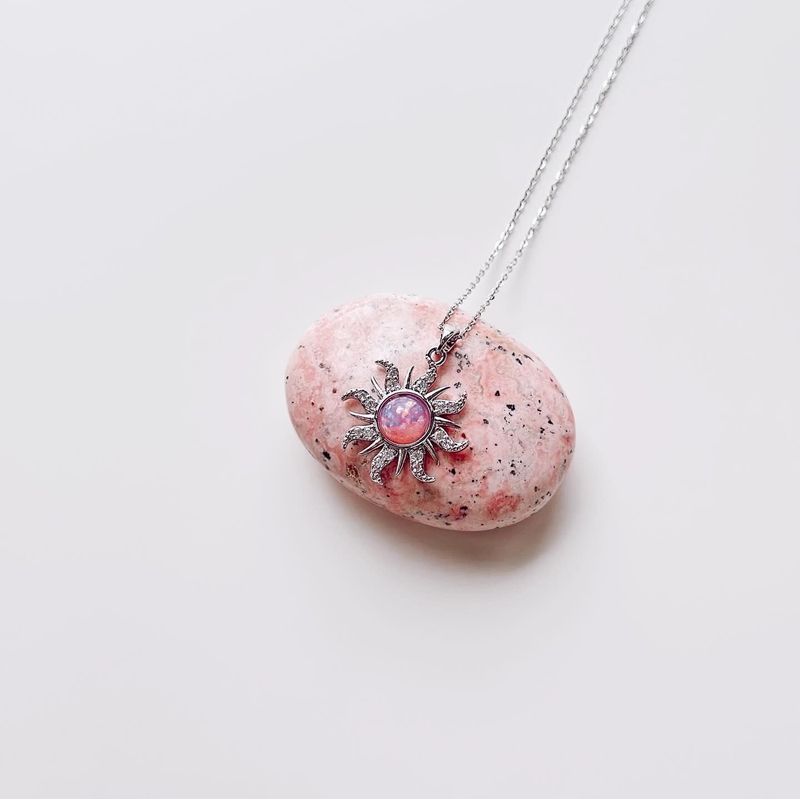 Fashion, accesorii si bijuterii - Femei - Bijuterii femei - Coliere femei - Colier oțel Heliophilia, oțel inoxidabil, 45 cm, argintiu/roz, 426OPL1257 - Infinity.ro