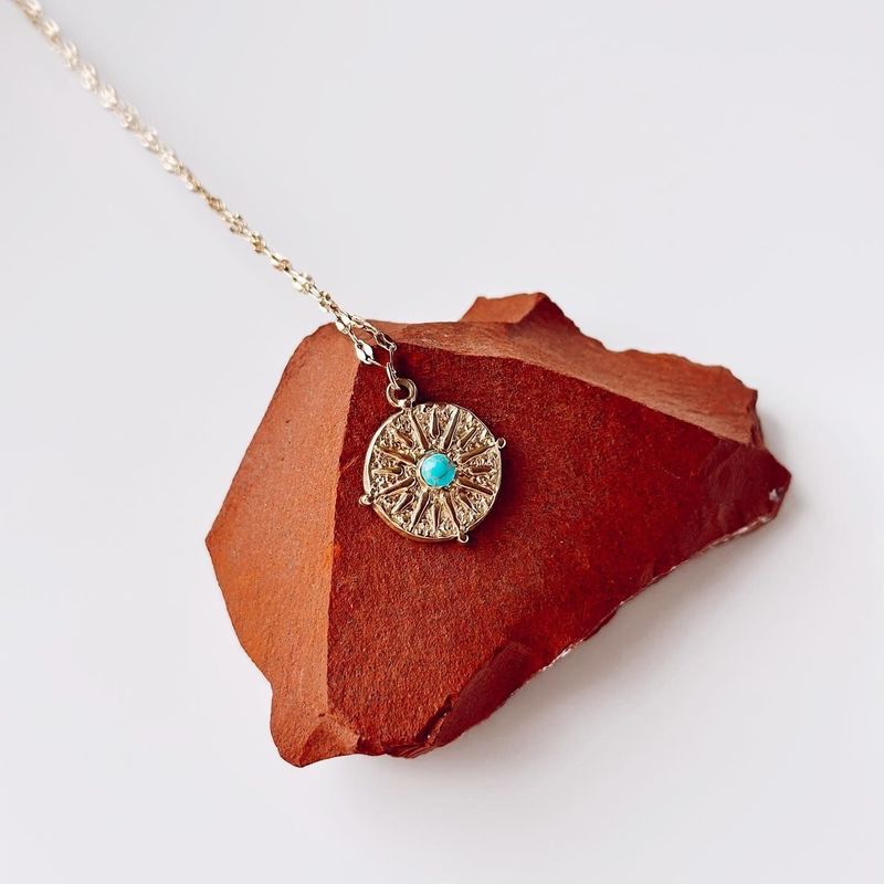 Fashion, accesorii si bijuterii - Femei - Bijuterii femei - Coliere femei - Colier oțel Heliophilia, oțel inoxidabil, 45 cm, auriu/turcoaz, 426OPL1247 - Infinity.ro