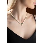 Fashion, accesorii si bijuterii - Femei - Bijuterii femei - Coliere femei - Colier Heliophilia, alamă, alb/verde, 911VRN1134 - Infinity.ro