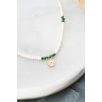 Fashion, accesorii si bijuterii - Femei - Bijuterii femei - Coliere femei - Colier Heliophilia, alamă, alb/verde, 911VRN1134 - Infinity.ro