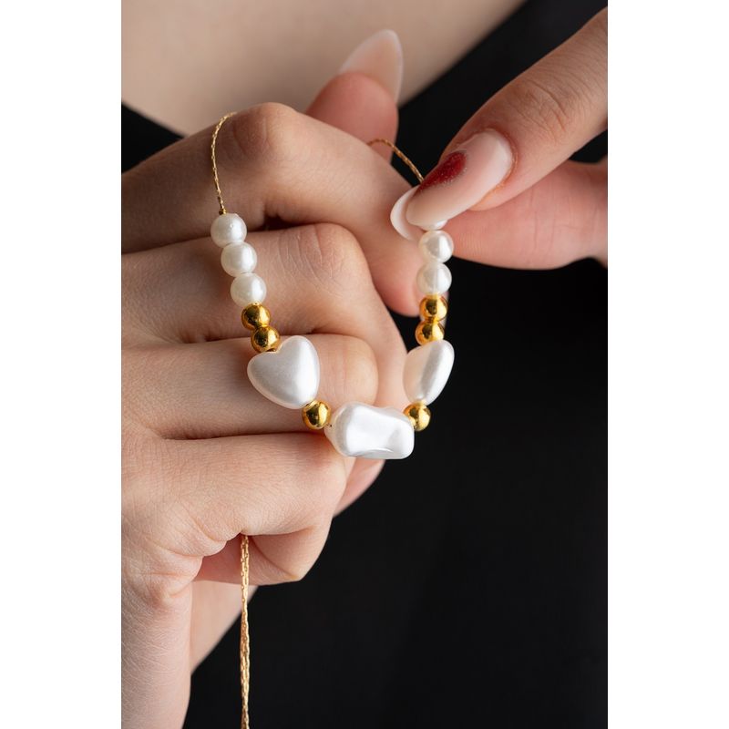 Fashion, accesorii si bijuterii - Femei - Bijuterii femei - Coliere femei - Colier Heliophilia, alamă, auriu/alb, 911VRN1139 - Infinity.ro