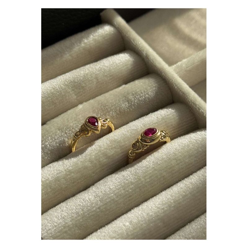 Fashion, accesorii si bijuterii - Femei - Bijuterii femei - Inele femei - Inel Heliophilia, alamă, roșu, 600KNS1147 - Infinity.ro