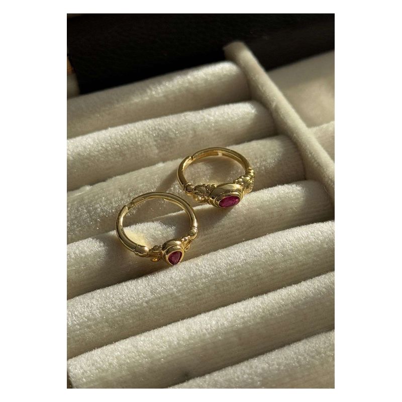 Fashion, accesorii si bijuterii - Femei - Bijuterii femei - Inele femei - Inel Heliophilia, alamă, roșu, 600KNS1147 - Infinity.ro