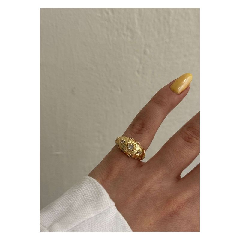 Fashion, accesorii si bijuterii - Femei - Bijuterii femei - Inele femei - Inel Heliophilia, alamă, auriu, 600KNS2148 - Infinity.ro
