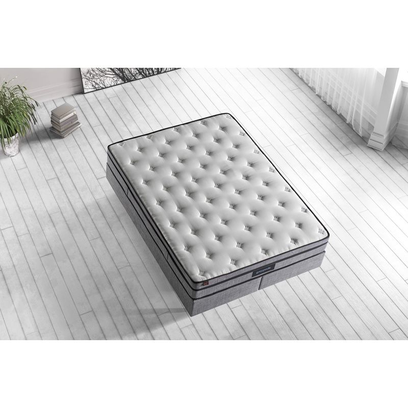 Casa si Gradina - Mobilier - Saltele si somiere - Saltele - Saltea Hanah Home, bumbac, 160 x 200 x 27 cm, alb/gri, 480NRN1198 - Infinity.ro