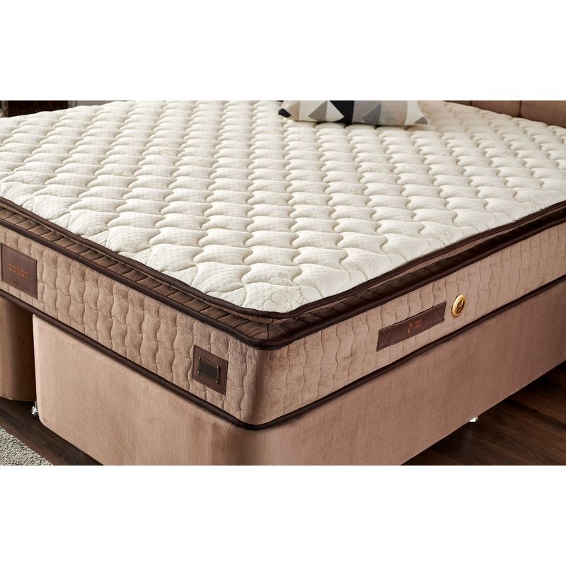 Casa si Gradina - Mobilier - Saltele si somiere - Saltele - Saltea Hanah Home, 100% bumbac/fetru, 140 x 200 x 25 cm, alb/maro, 480NRN1342 - Infinity.ro