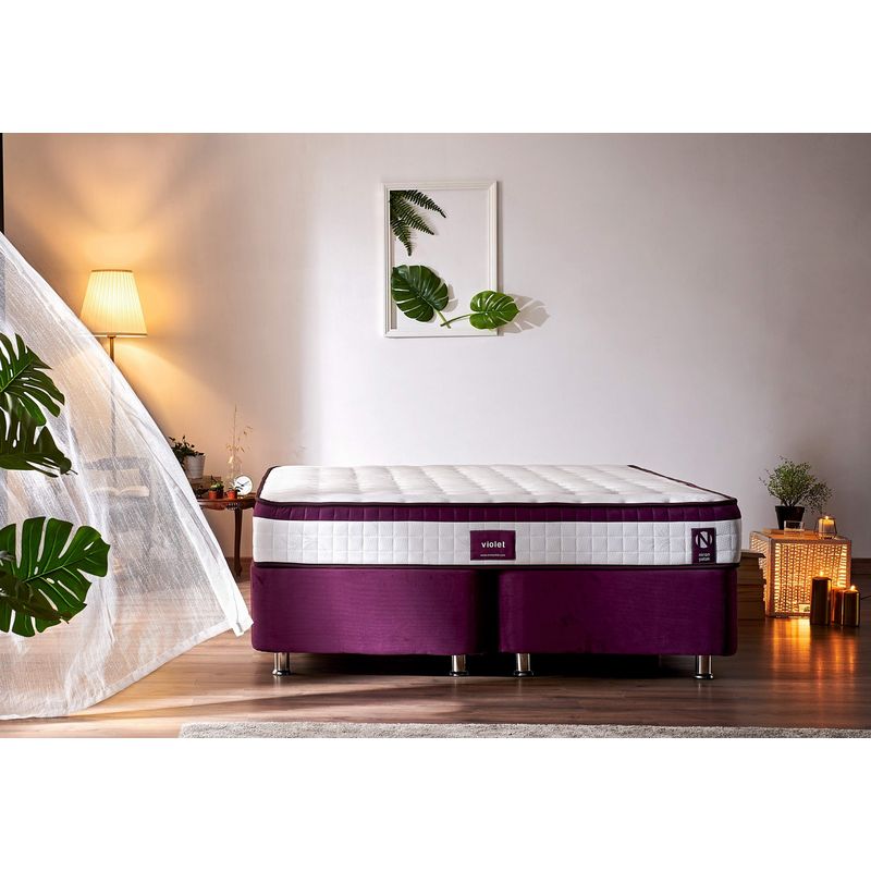 Casa si Gradina - Mobilier - Saltele si somiere - Saltele - Saltea Hanah Home, 180 x 200 x 23 cm, alb/mov, 480NRN1335 - Infinity.ro