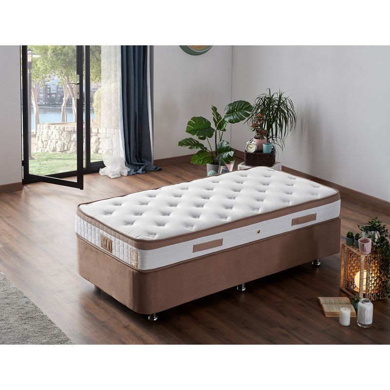 Casa si Gradina - Mobilier - Saltele si somiere - Saltele - Saltea Hanah Home, 120 x 200 x 23 cm, alb/maro, 480NRN1225 - Infinity.ro