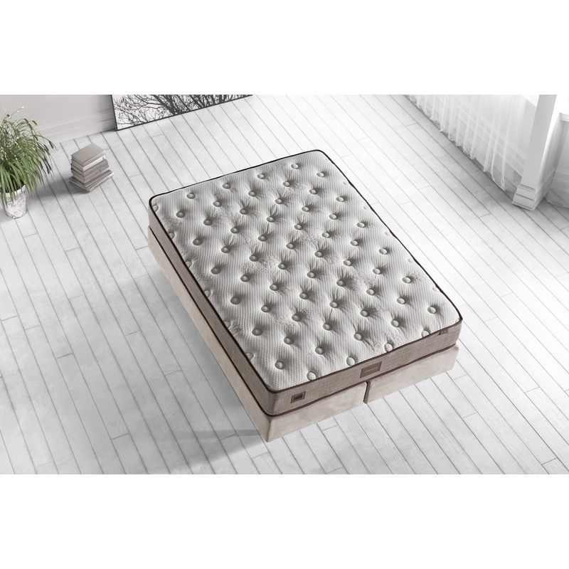 Casa si Gradina - Mobilier - Saltele si somiere - Saltele - Saltea Hanah Home, bumbac, 180 x 200 x 32 cm, alb/bej/maro, 480NRN1139 - Infinity.ro