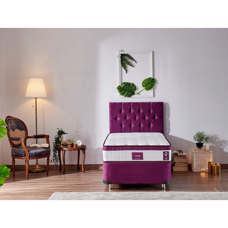 Casa si Gradina - Mobilier - Saltele si somiere - Saltele - Saltea Hanah Home, 90 x 190 x 23 cm, alb/mov, 480NRN1327 - Infinity.ro