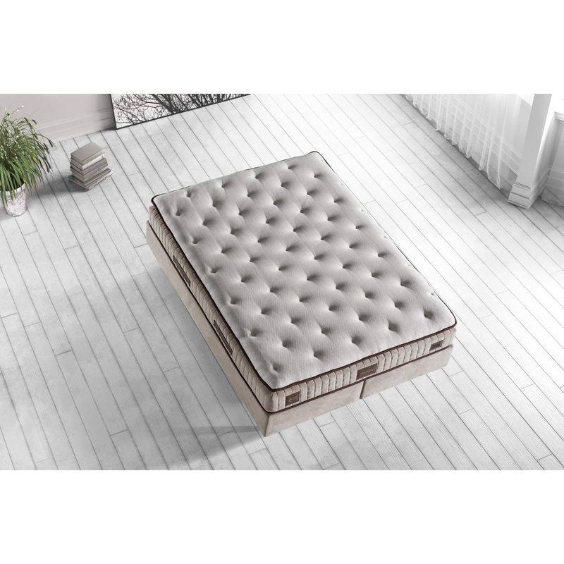 Casa si Gradina - Mobilier - Saltele si somiere - Saltele - Saltea Hanah Home, 200 x 200 x 30 cm, alb/maro, 480NRN1251 - Infinity.ro