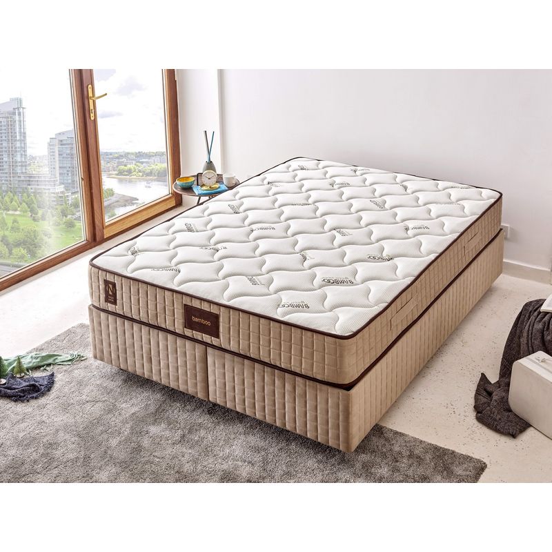 Casa si Gradina - Mobilier - Saltele si somiere - Saltele - Saltea Hanah Home, bambus, 200 x 200 cm, alb/bej/maro, 480NRN1110 - Infinity.ro