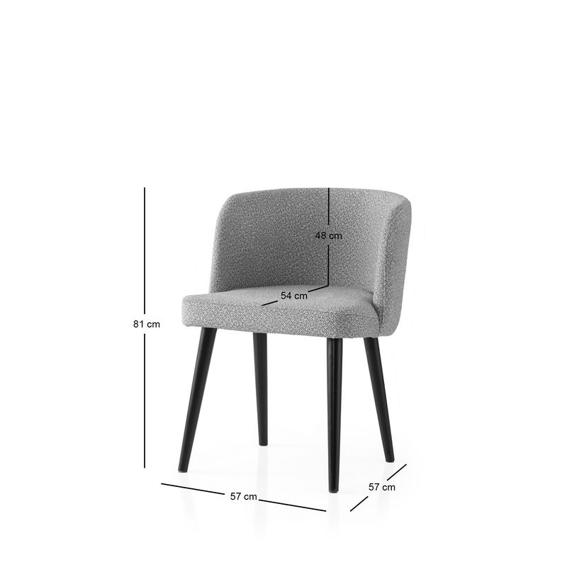 Casa si Gradina - Mobilier - Scaune si fotolii - Scaune - Set scaune (4 bucăți) Hanah Home, PAL melaminat, 57 x 57 x 81 cm, negru/deschis gri, 974NMB1919 - Infinity.ro