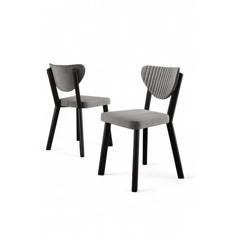 Casa si Gradina - Mobilier - Scaune si fotolii - Scaune - Set scaune (6 bucăți) Hanah Home, placaj, 45 x 46 x 86 cm, gri/negru, 240CHR1795 - Infinity.ro