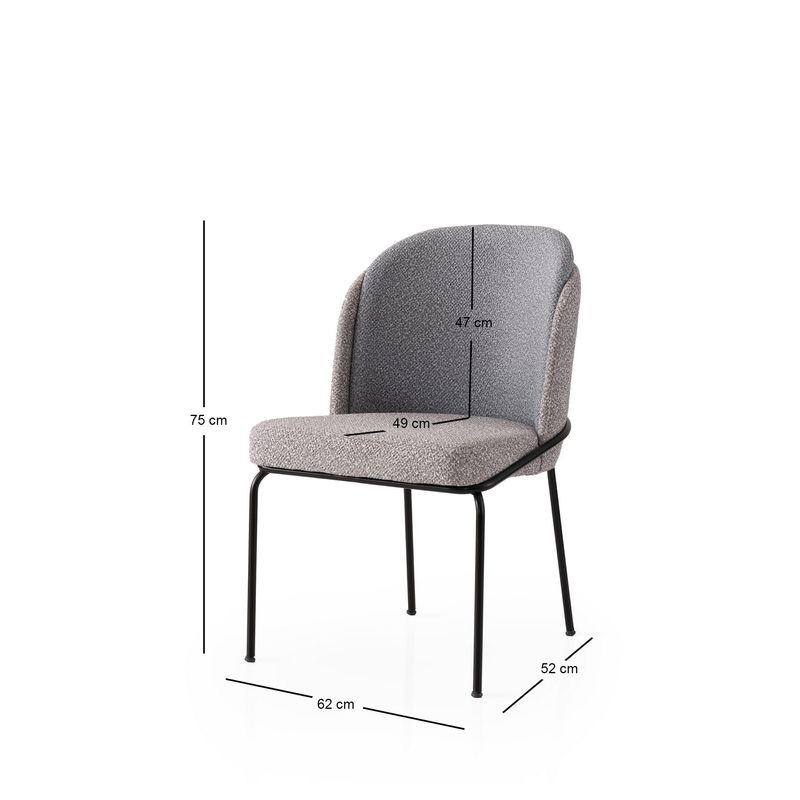 Casa si Gradina - Mobilier - Scaune si fotolii - Scaune - Set scaune (4 bucăți) Hanah Home, PAL melaminat, 62 x 52 x 75 cm, auriu/gri, 974NMB1871 - Infinity.ro