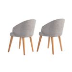 Casa si Gradina - Mobilier - Scaune si fotolii - Scaune - Set scaune (2 bucăți) Hanah Home, lemn, 48 x 58 x 86 cm, gri/deschis stejar, 566WYL1111 - Infinity.ro