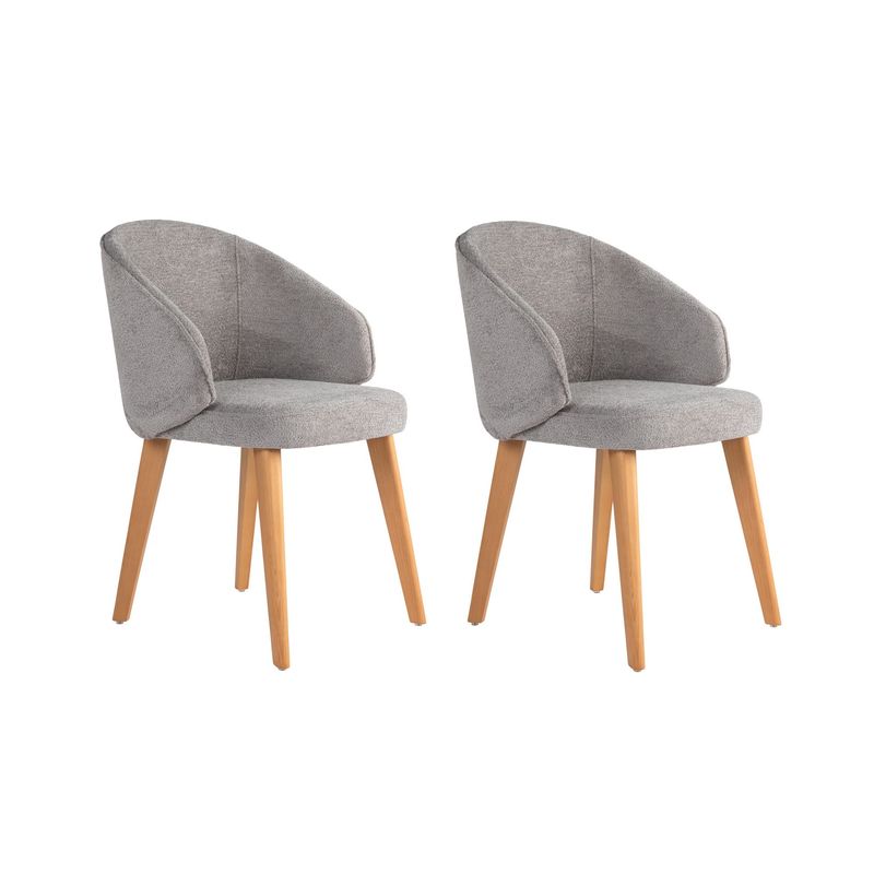 Casa si Gradina - Mobilier - Scaune si fotolii - Scaune - Set scaune (2 bucăți) Hanah Home, lemn, 48 x 58 x 86 cm, gri/deschis stejar, 566WYL1111 - Infinity.ro