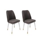Casa si Gradina - Mobilier - Scaune si fotolii - Scaune - Set scaune (2 bucăți) Hanah Home, lemn, 50 x 49 x 90 cm, antracit/alb/auriu, 974NMB1675 - Infinity.ro