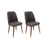 Casa si Gradina - Mobilier - Scaune si fotolii - Scaune - Set scaune (4 bucăți) Hanah Home, catifea, 50 x 49 x 90 cm, antracit/nuc/auriu, 974NMB1595 - Infinity.ro