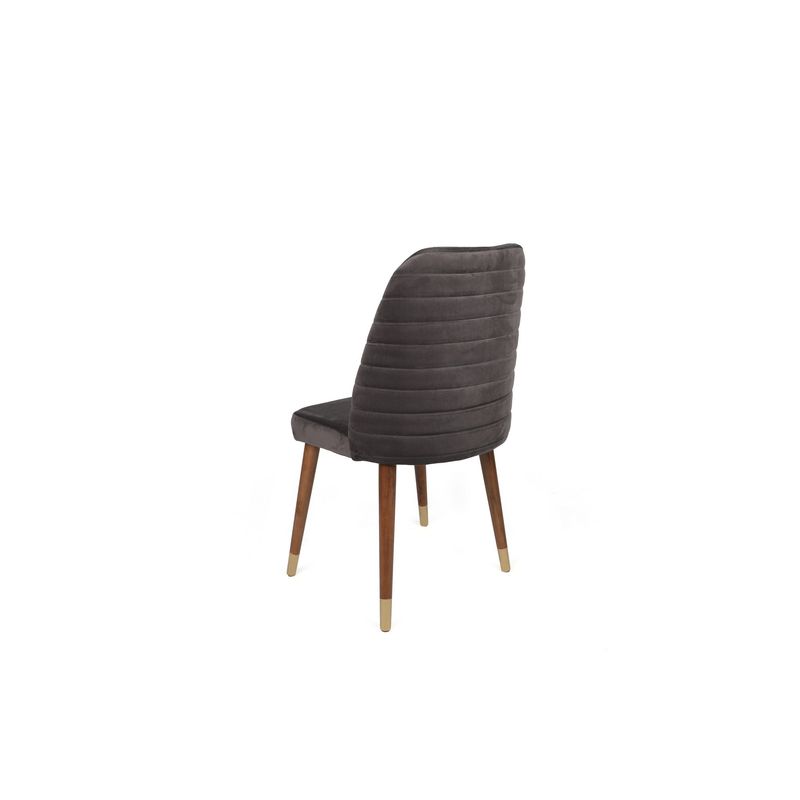 Casa si Gradina - Mobilier - Scaune si fotolii - Scaune - Set scaune (4 bucăți) Hanah Home, catifea, 50 x 49 x 90 cm, antracit/nuc/auriu, 974NMB1595 - Infinity.ro