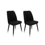 Casa si Gradina - Mobilier - Scaune si fotolii - Scaune - Set scaune (4 bucăți) Hanah Home, catifea, 50 x 49 x 90 cm, negru/auriu, 974NMB1593 - Infinity.ro