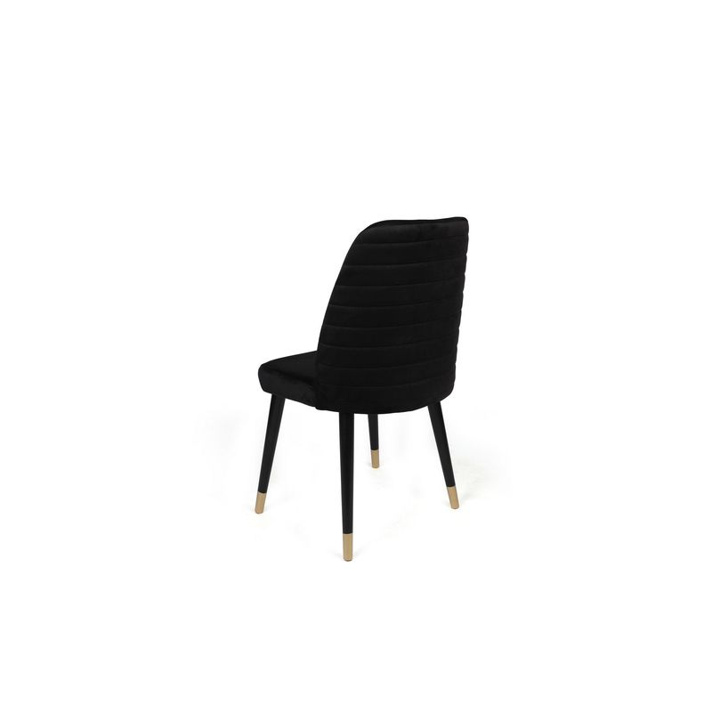 Casa si Gradina - Mobilier - Scaune si fotolii - Scaune - Set scaune (4 bucăți) Hanah Home, catifea, 50 x 49 x 90 cm, negru/auriu, 974NMB1593 - Infinity.ro