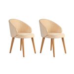 Casa si Gradina - Mobilier - Scaune si fotolii - Scaune - Set scaune (2 bucăți) Hanah Home, lemn, 48 x 58 x 86 cm, bej/închis stejar, 566WYL1102 - Infinity.ro
