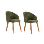 Casa si Gradina - Mobilier - Scaune si fotolii - Scaune - Set scaune (2 bucăți) Hanah Home, lemn, 48 x 58 x 86 cm, verde/închis stejar, 566WYL1107 - Infinity.ro