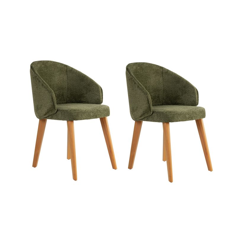Casa si Gradina - Mobilier - Scaune si fotolii - Scaune - Set scaune (2 bucăți) Hanah Home, lemn, 48 x 58 x 86 cm, verde/închis stejar, 566WYL1107 - Infinity.ro