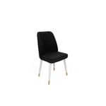 Casa si Gradina - Mobilier - Scaune si fotolii - Scaune - Set scaune (4 bucăți) Hanah Home, catifea, 50 x 49 x 90 cm, negru/alb/auriu, 974NMB1602 - Infinity.ro