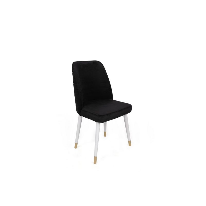 Casa si Gradina - Mobilier - Scaune si fotolii - Scaune - Set scaune (4 bucăți) Hanah Home, catifea, 50 x 49 x 90 cm, negru/alb/auriu, 974NMB1602 - Infinity.ro