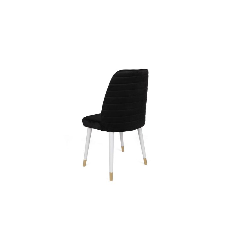 Casa si Gradina - Mobilier - Scaune si fotolii - Scaune - Set scaune (4 bucăți) Hanah Home, catifea, 50 x 49 x 90 cm, negru/alb/auriu, 974NMB1602 - Infinity.ro