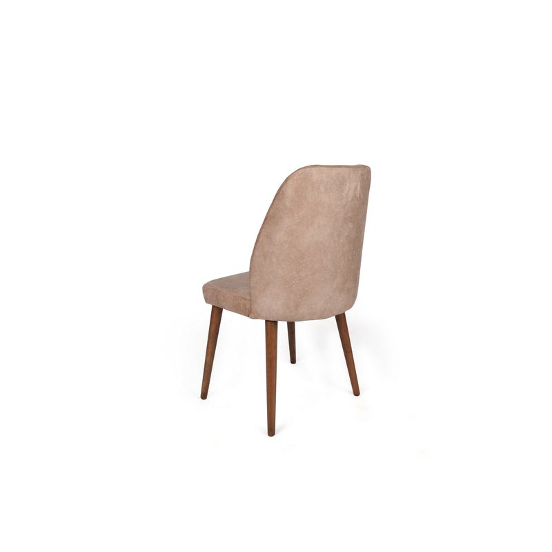 Casa si Gradina - Mobilier - Scaune si fotolii - Scaune - Set scaune (4 bucăți) Hanah Home, catifea, 50 x 49 x 90 cm, bej-cenușiu/nuc, 974NMB1582 - Infinity.ro