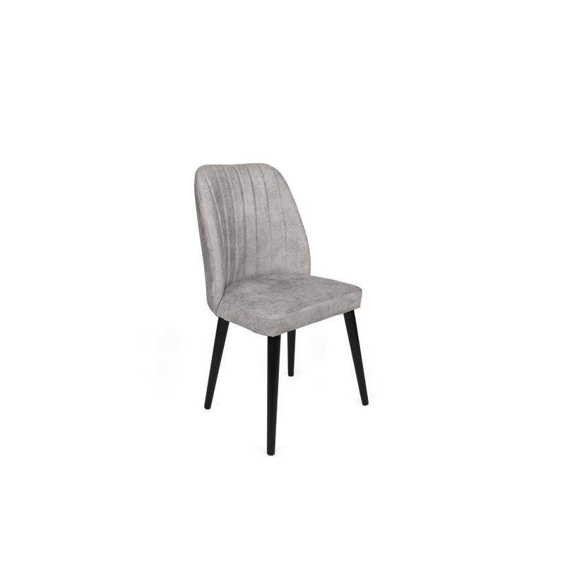 Casa si Gradina - Mobilier - Scaune si fotolii - Scaune - Set scaune (4 bucăți) Hanah Home, catifea, 50 x 49 x 90 cm, gri/negru, 974NMB1559 - Infinity.ro