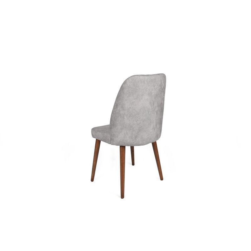 Casa si Gradina - Mobilier - Scaune si fotolii - Scaune - Set scaune (4 bucăți) Hanah Home, catifea, 50 x 49 x 90 cm, gri/nuc, 974NMB1566 - Infinity.ro