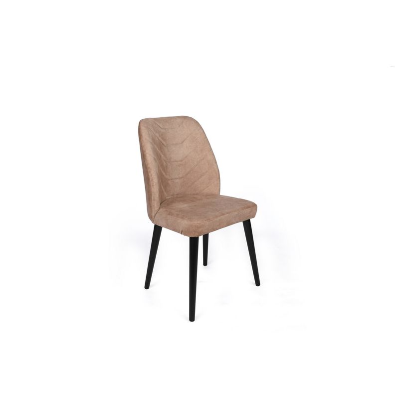 Casa si Gradina - Mobilier - Scaune si fotolii - Scaune - Set scaune (4 bucăți) Hanah Home, catifea, 50 x 49 x 90 cm, bej-cenușiu/negru, 974NMB1578 - Infinity.ro