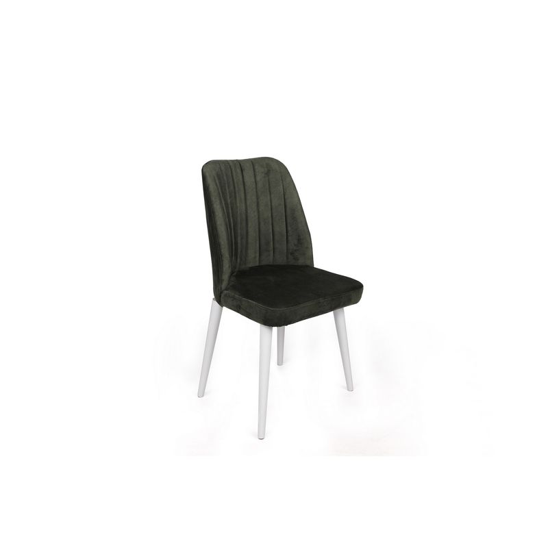 Casa si Gradina - Mobilier - Scaune si fotolii - Scaune - Set scaune (2 bucăți) Hanah Home, catifea, 50 x 49 x 90 cm, kaki/alb, 974NMB1644 - Infinity.ro