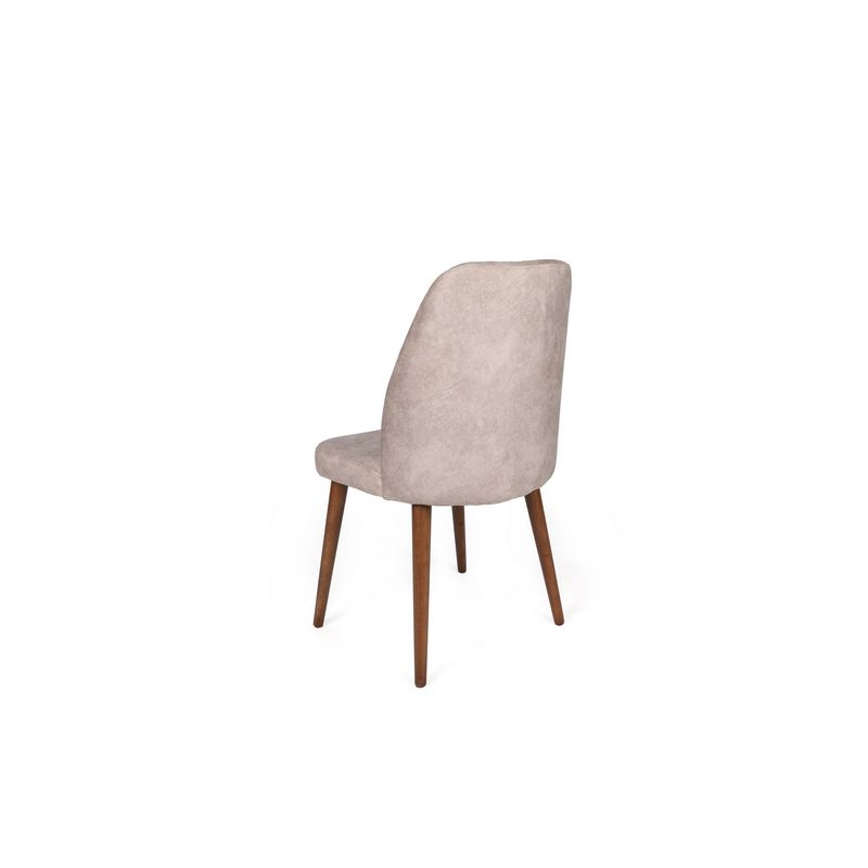 Casa si Gradina - Mobilier - Scaune si fotolii - Scaune - Set scaune (2 bucăți) Hanah Home, catifea, 50 x 49 x 90 cm, bej-cenușiu/nuc, 974NMB1639 - Infinity.ro